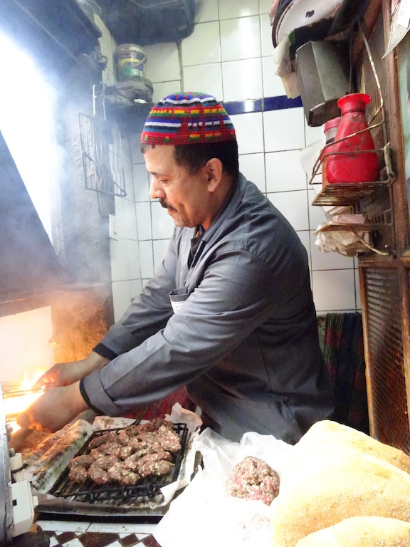 Cooking Kababs in Meknes Medina