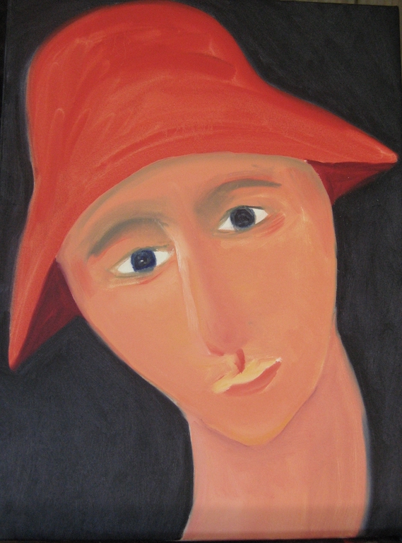 Woman in a red hat copy